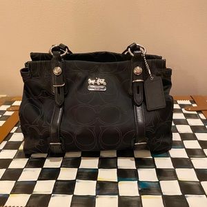 Satin fabric Coach purse